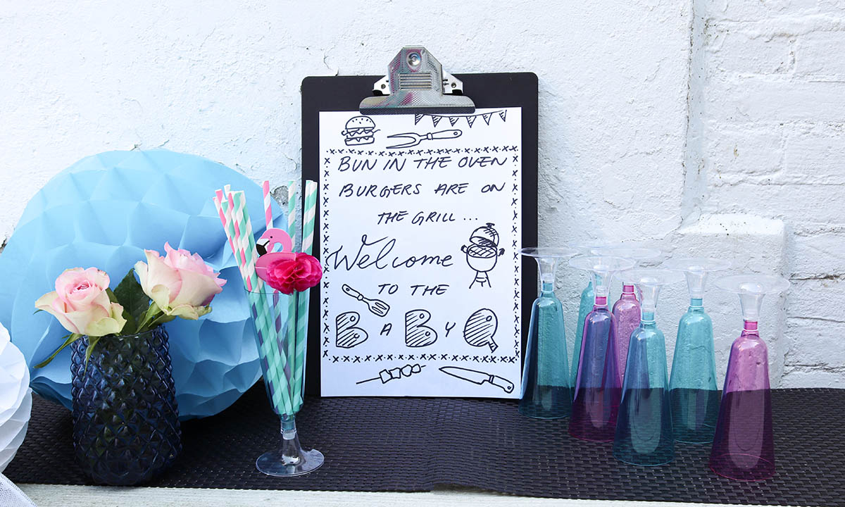 alles over onze gender reveal party: de baby-Q