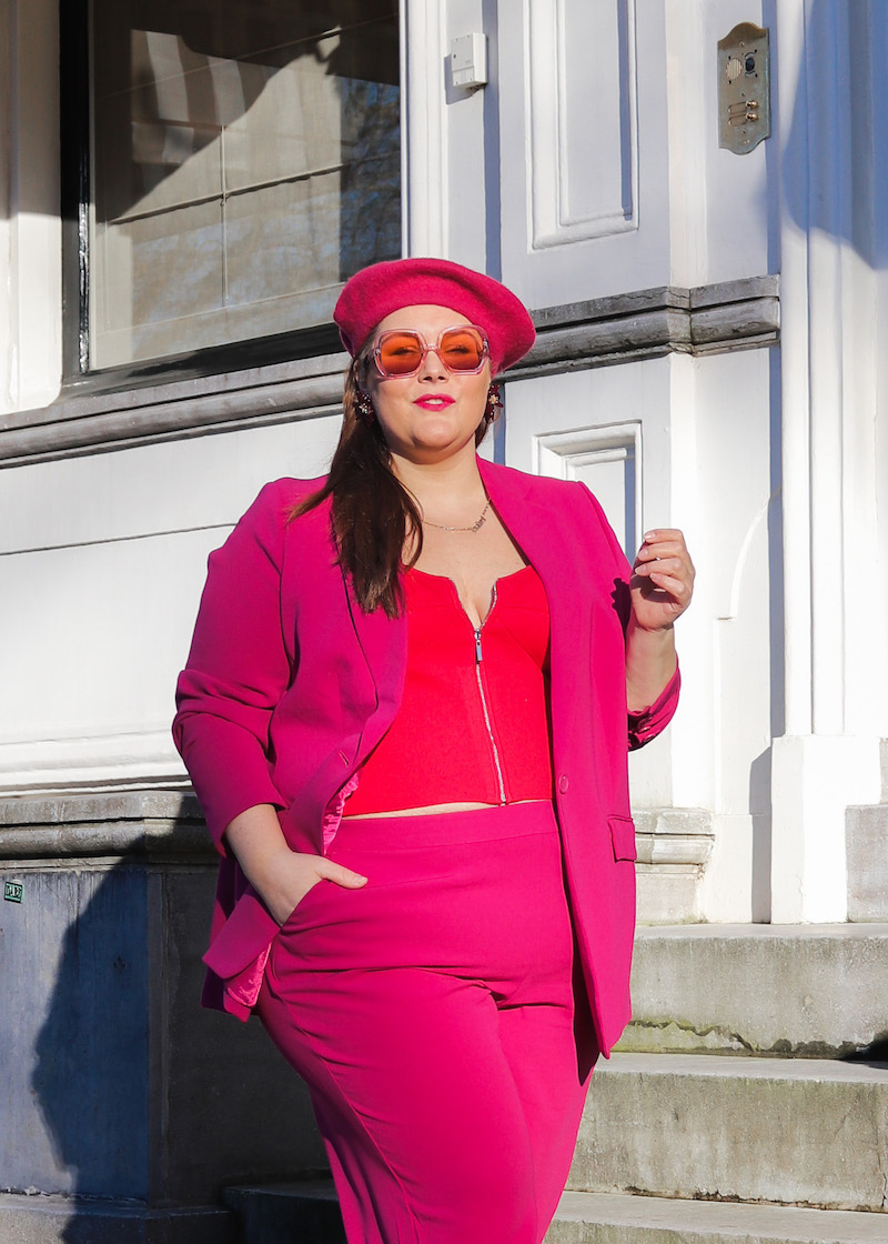 Ulla Popken’s power suit in magenta