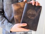 schrift met leren omslag, stoer mannen kado